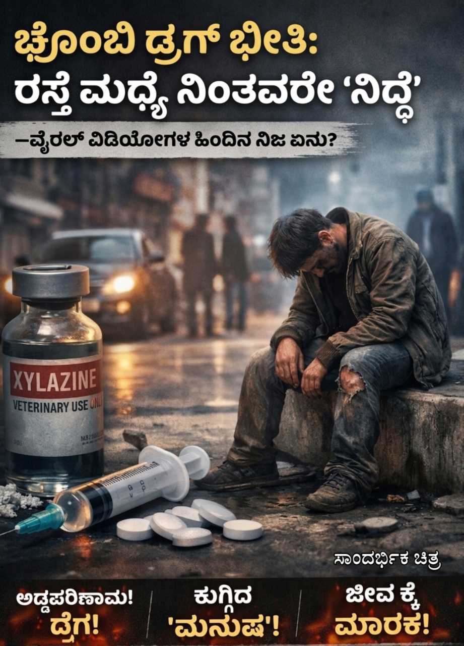 ಝೋಂಬಿ ಡ್ರಗ್ ಭೀತಿ: ರಸ್ತೆಯಲ್ಲಿ ನಿಂತವರೇ ನಿದ್ದೆ! ವೈರಲ್ ವಿಡಿಯೋಗಳ ಹಿಂದಿನ ಸತ್ಯ ಏನು?
